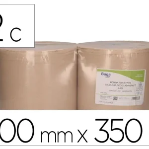 Premium Papel secamanos bunzl greensource nature 2 capas celulosa reciclada kraft 200 mm x 350 mt paquete de 2