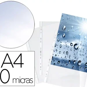Funda multitaladro durable premium din a4 polipropileno 80 mc cristal bolsa de 100 unidades Artesanal