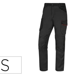 Pantalon de trabajo deltaplus con cintura elastica 7 bolsillos color gris-rojo talla s Hecho A Mano