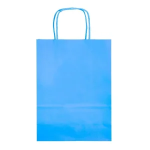 Stock Limitado Bolsa papel q-connect celulosa celeste l con asa retorcida 320x400x14 mm
