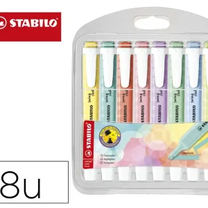 Rotulador stabilo fluorescente swing cool pastel estuche de 8 unidades colores surtidos ref. 275/8-08-1 No Te Lo Pierdas