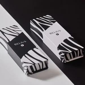 Favorito De Clientes Boligrafo belius dualita cuerpo negro color blanco tinta azul caja de diseño