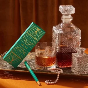 Ordena Ya Pluma belius soiree aluminio color art deco turquesa y dorado tinta azul caja de diseño