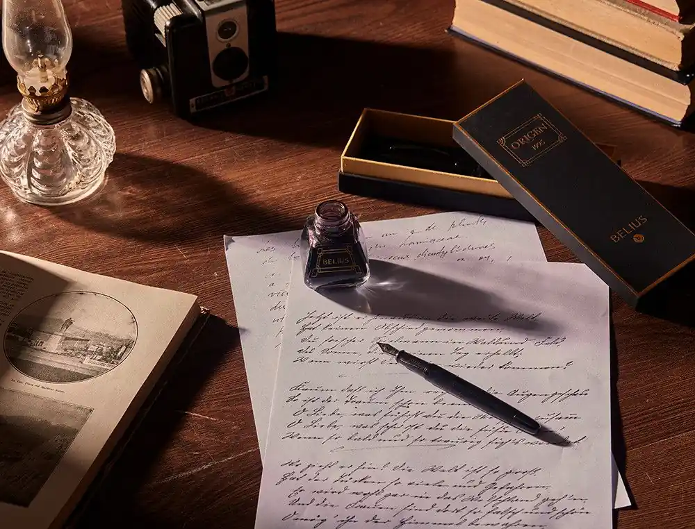 Roller belius origen 1995 aluminio textura cepillada color negro tinta negra caja de diseño Nuevo Modelo