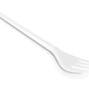 Tenedor de plastico blanco reutilizable paquete de 100 unidades Mejor Precio