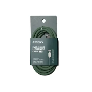 Cable groovy usb 2.0 a usb c apple lightning longitud 1 mt silicona color verde salvia Precio De Fábrica
