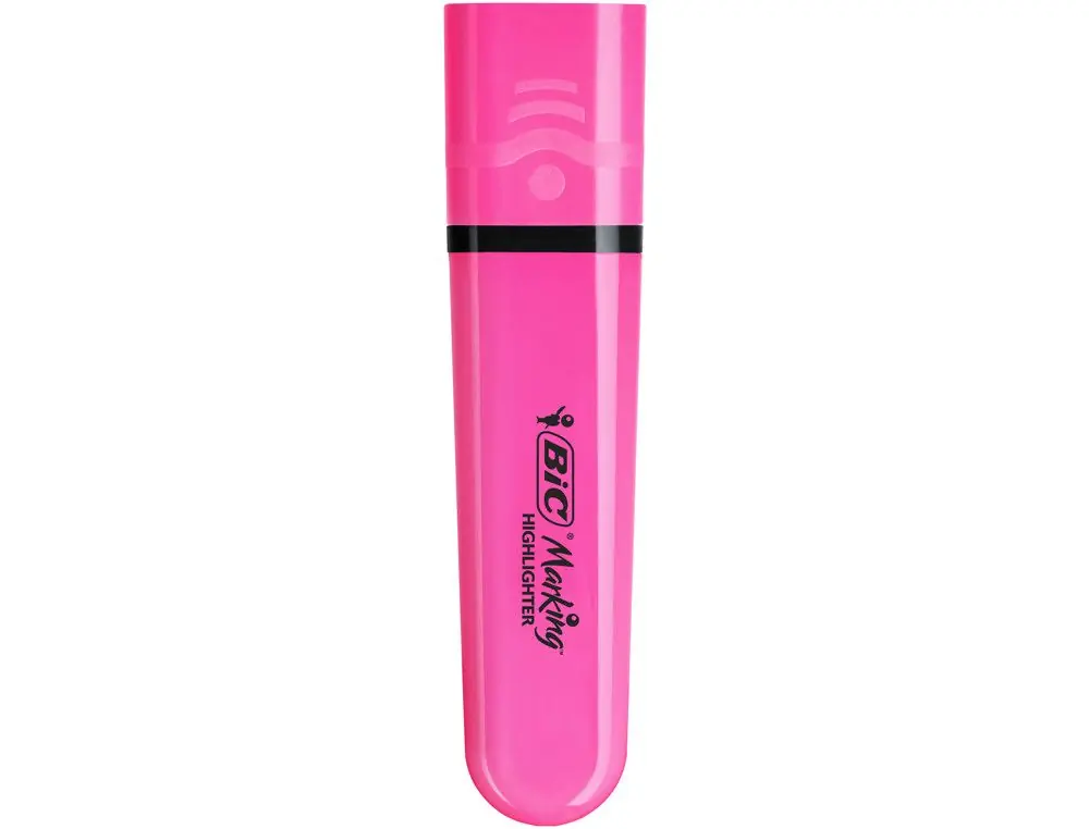 Rotulador bic flat fluorescente rosa neon caja de 12 unidades Envío Internacional