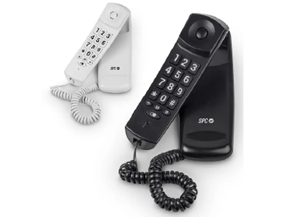 Telefono spc sobremesa/mural original lite 2 led con rellamada 10 memorias color negro Oferta Limitada