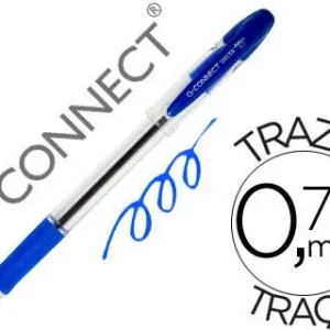 Boligrafo Q-Connect Delta Azul -Sujecion de Caucho -Con Capuchon Precio De Fábrica
