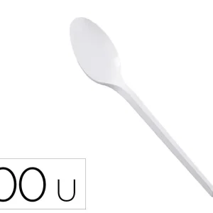Rebajas Cuchara de plastico blanco reutilizable paquete de 100 unidades