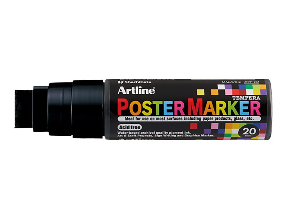 De Moda Rotulador artline poster marker epp-20 punta rectangular 20 mm color negro