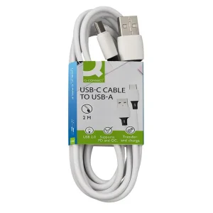 Cable usb-c a usb-a q-connect pvc longitud 2m blanco Precio Bajo
