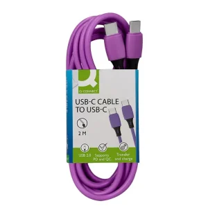 Cable usb-c a usb-c q-connect pvc longitud 2m morado Precio De Fábrica