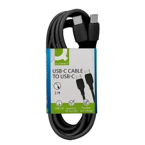 Últimas Unidades Cable usb-c a usb-c q-connect pvc longitud 2m negro