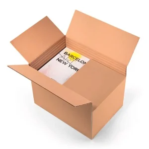 Caja para embalar q-connect ultra resistente regulable en altura carton canal doble 7 mmcolor kraft 350x325x280 mm Artesanal