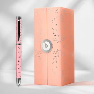 Roller belius bella aluminio color rosa diseńo plateado relieve tinta color negro caja de diseńo Lujoso