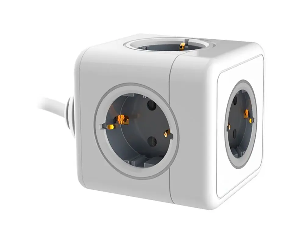 Regleta q-connect de cubo enchufe multiple power cube 5 en 1 cable de 1,4 mt 5 tomas de corriente 75x75x112mm Pedido Al Por Mayor