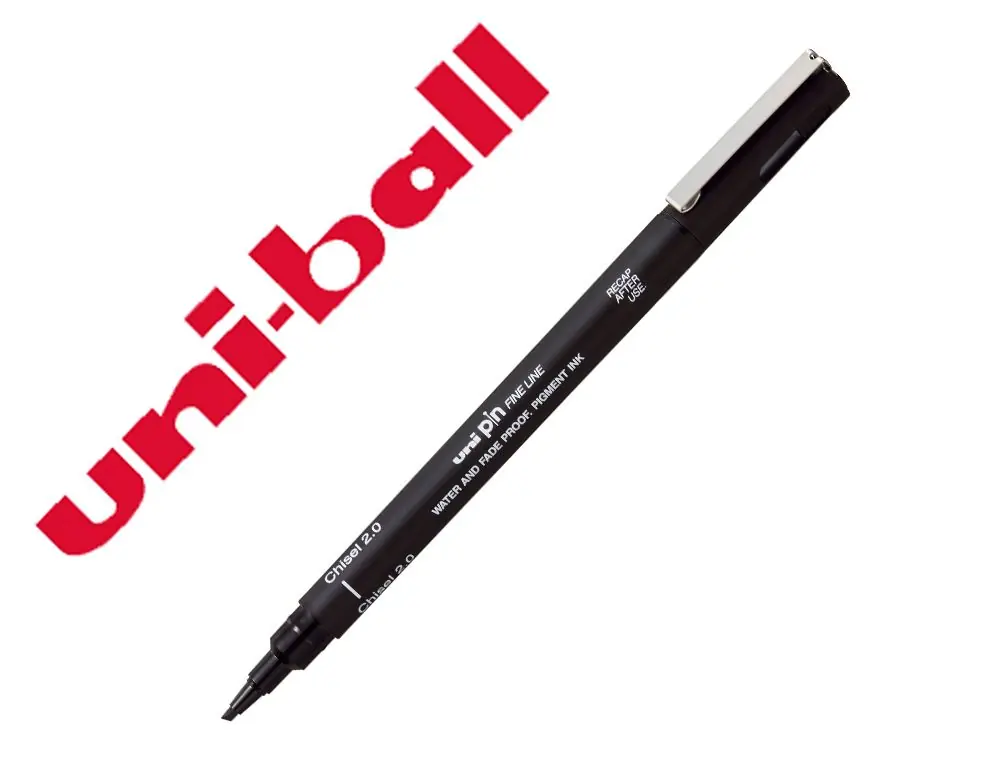 Rotulador uniball pin calibrado punta biselada 2 mm color negro Imprescindible (Must-Have)