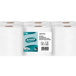 Papel secamanos amoos efficiency professional 2 capas color blanco paquete de 6 rollos Garantía Incluida