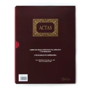 Devolución Gratuita Libro Actas Moviles Fº Natural 100 hojas Miquelrius Ref.4102 215x315