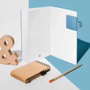 Moderno Portaboligrafo autoadhesivo antartik para cuaderno note con elastico hasta 15 mm grosor 1 mm azul claro 40x40