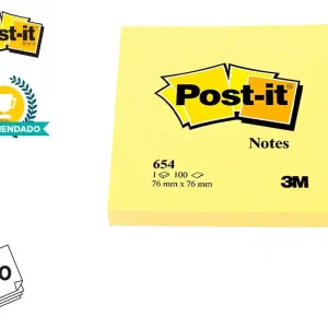 Precio Rebajado POST-IT Notas adhesivas 100h Amarillo 76x76mm Ref.654