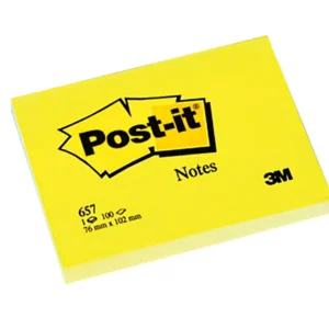 Compra Ahora POST-IT Notas adhesivas 100h Amarillo 76 x 102 mm Ref.657