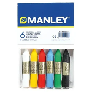 Caja 6 ceras colores variados Manley Mayoreo