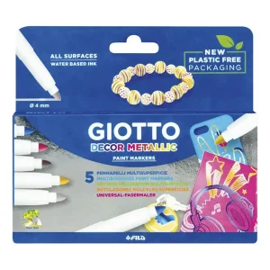 Estuche 5 rotuladores giotto decoración metal colores variados Fila Liquidación