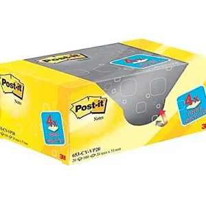 POST-IT Pack Ahorro 16+4 blocs 76x127 amarillo Marca Reconocida
