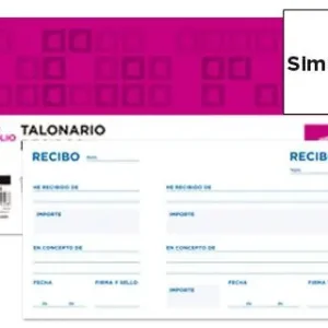 Talonario Liderpapel Recibos Tres en Folio Apaisado.Con matriz. Original Precio Económico