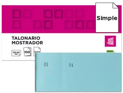 Compra Ahora Talonario Liderpapel Mostrador 50X110 mm Tl08 Celeste con Matriz