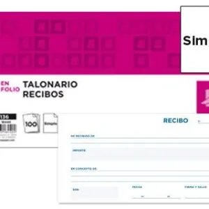 Talonario Liderpapel Recibos 3/Fº Original T136 Sin Matriz Venta Final