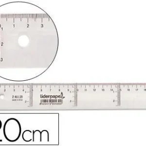 Económico Regla Liderpapel 20 cm Plastico Cristal
