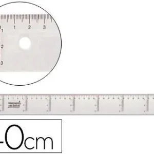 Regla Liderpapel 40 cm Plastico Cristal Oferta Especial