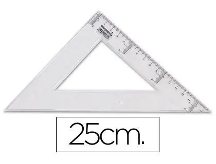 Nueva Colección Escuadra Liderpapel 25 cm Plastico Cristal