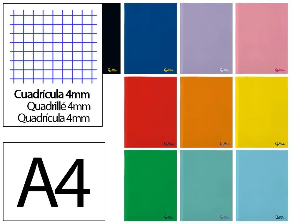Edición Limitada Libreta liderpapel smart A4 32 hojas 75gr cuadro 4mm con margen colores surtidos