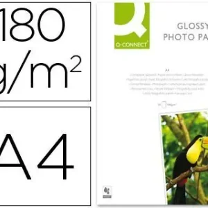 Últimas Unidades Papel Q-Connect Foto Glossy -Kf01103 Din A4 -Digital Photo -Para Ink-Jet -Bolsa de 20 Hojas de 180 Gr