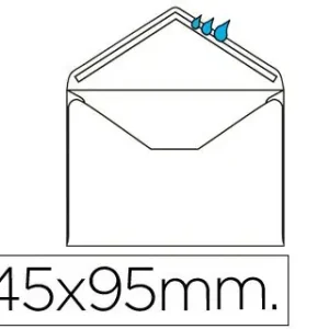 Sobre Liderpapel N.1 Blanco Minimo Normalizado 95X145Mm Engomado Solapa de Pico Caja de 500 Unidades Envío Internacional