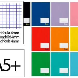 Compra Ahora Libreta liderpapel smart A5 plus 48 hojas 75gr cuadro 4mm con margen colores surtidos