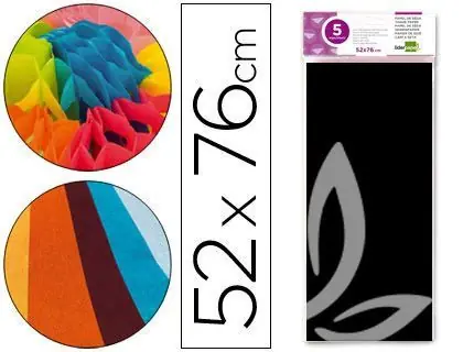 Papel Seda Liderpapel 52X76Cm 18G/M2 Bolsa de 5 Hojas Negro Premium