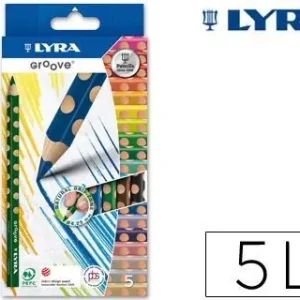 Gran Oferta Lapices de Colores Lyra Groove Triangular Minas de 4,25 mm Caja de 5 Colores