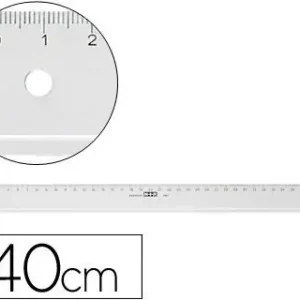 Regla Mor 40 cm Plastico Transparente Promoción