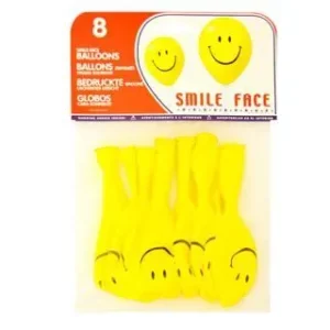 Globos Cara Sonriente Bolsa de 8 Auténtico