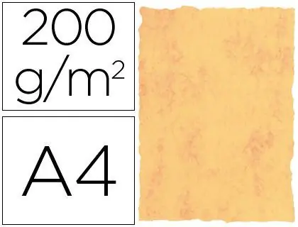 Oferta Papel Pergamino Din A4 200 Gr Color Marmol Amarillo Paquete de 25 Hojas