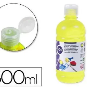 Tempera Liquida Liderpapel Escolar 500 Ml Amarillo Limon Económico