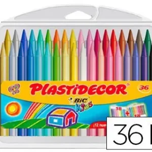 Envío Inmediato Lapices Cera Plastidecor Caja de 36 Colores