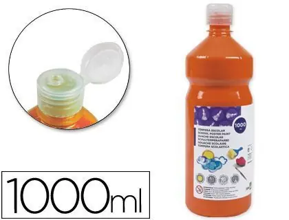 Profesional Tempera Liquida Liderpapel Escolar 1000 Ml Naranja