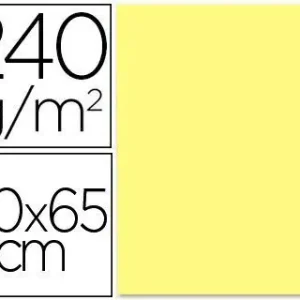 Devolución Gratuita Cartulina Liderpapel 50X65 cm 240G/M2 Amarillo Medio Paquete de 25 Unidades
