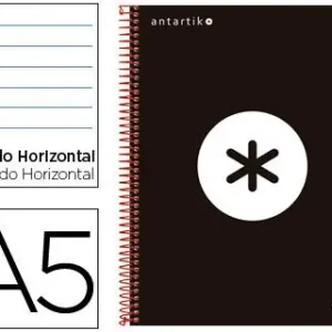 Oferta De Temporada Cuaderno Espiral Liderpapel A5 Micro Antartik Tapa Forrada 120H 100 Gr Horizontal 5 Bandas 6 Taladros Color Negro
